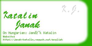 katalin janak business card